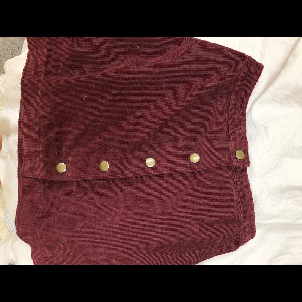 Maroon corduroy button skirt from Old Navy:)